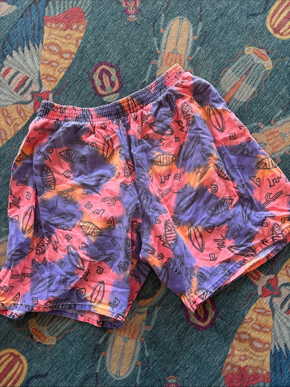 Vintage 90s Men's Goobie made in USA cotton surf shorts L